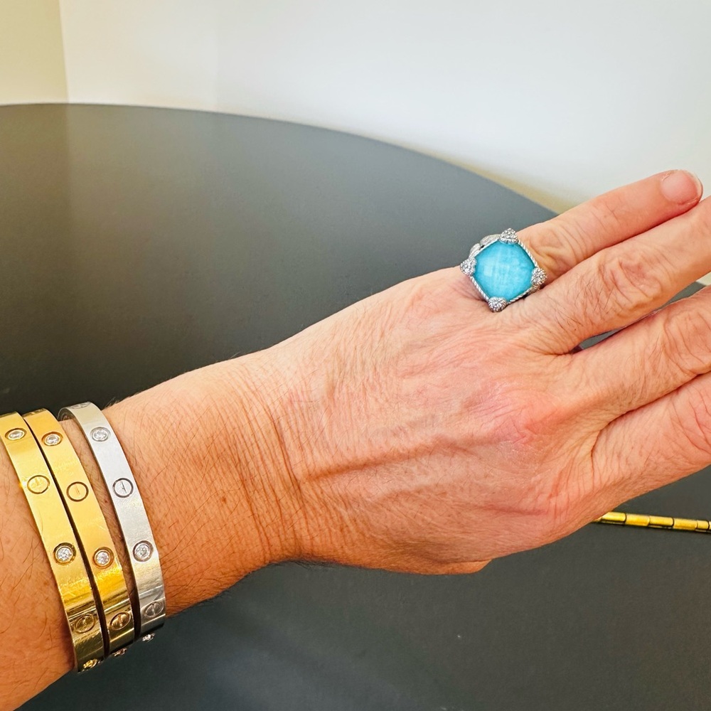 Judith Ripka Luxury Vintage Retro Designer Couture Runway RARE Authentic Ring - Picture 3 of 17